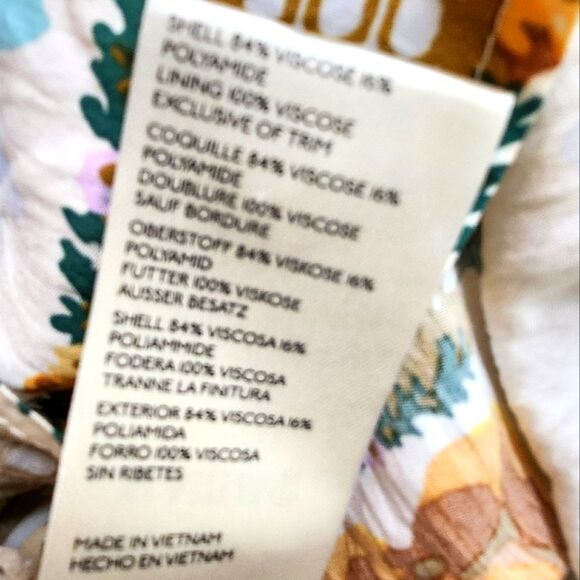 Anthropologie Panel Print Long Sleeve Floral Mini Shirt Dress Size XS - Picture 7 of 7